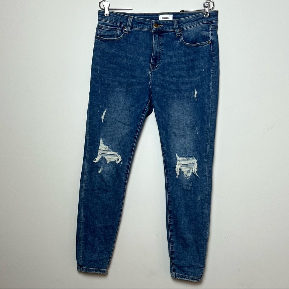 Pistola Distressed High Rise Classic Skinny Jeans Sz 30